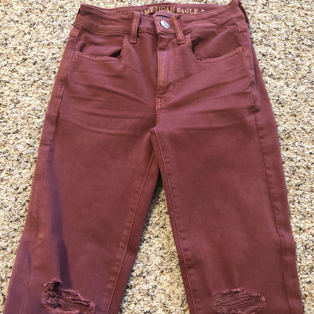 Size 2 short Maroon American eagle jeans